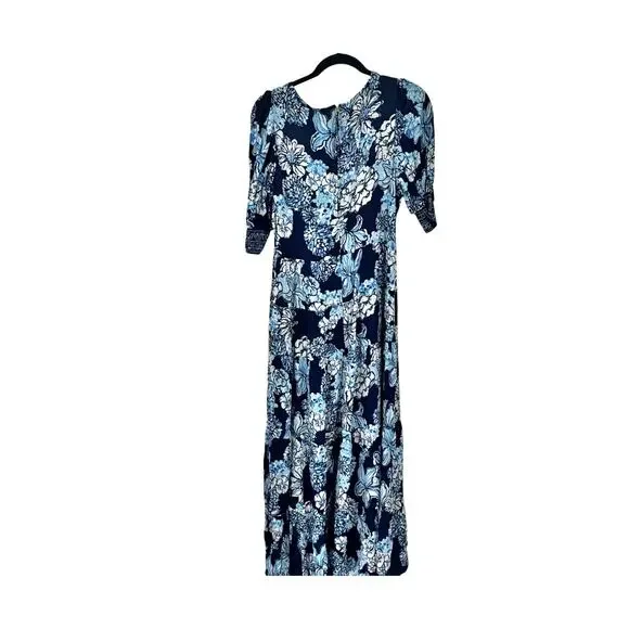 Lilly Pulitzer Ameilia Low Tide Bouquet Engineered Woven Dress Navy Size 4 NWT